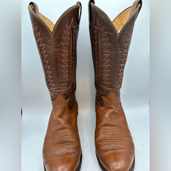 Vintage 90s Tony Lama 6210 Leather Cowboy Boots men’s 8.5 E Western Y2K - Picture 14 of 17